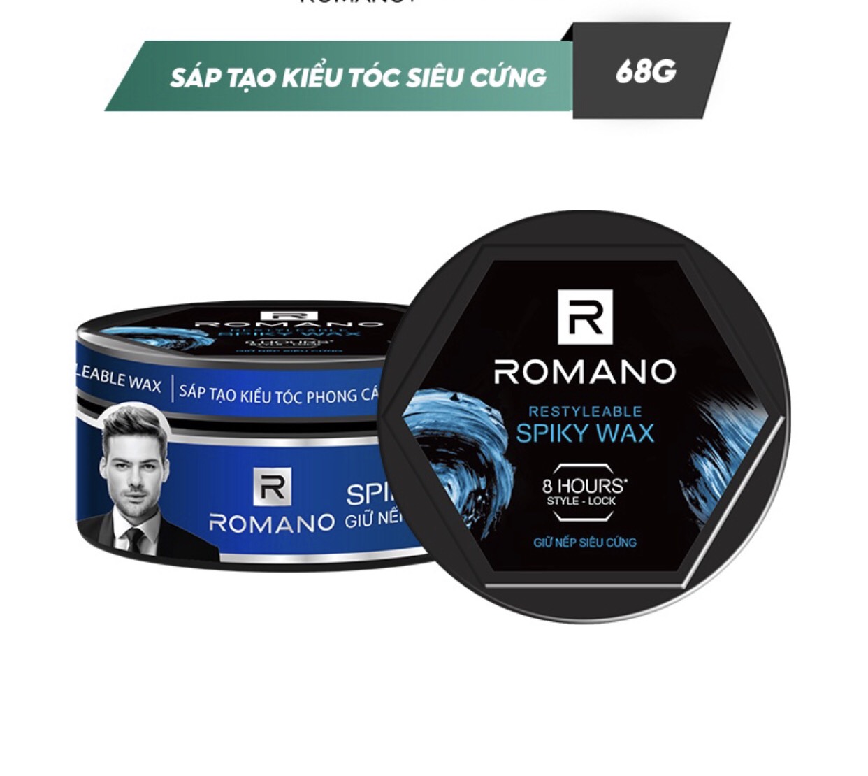 Sáp Tạo Kiểu Tóc Giữ Nếp Siêu Cứng Romano-68gr(Xanh)