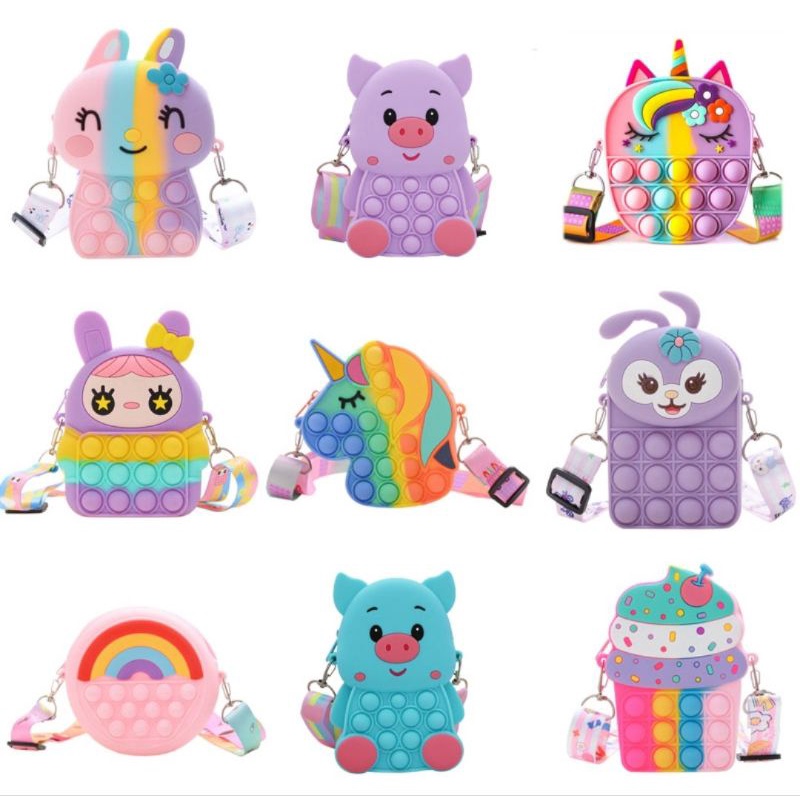 Túi đeo chéo Pop It Galaxy Cầu Vồng nhiều mẫu, có lựa mẫu
