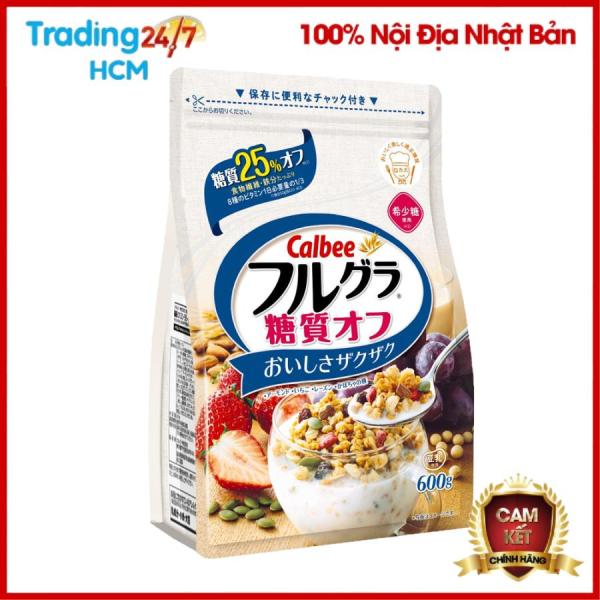 [ DATE T6/2021] Ngũ cốc ít béo - Ngũ cốc trái cây Calbee trắng 600g Nhật Bản