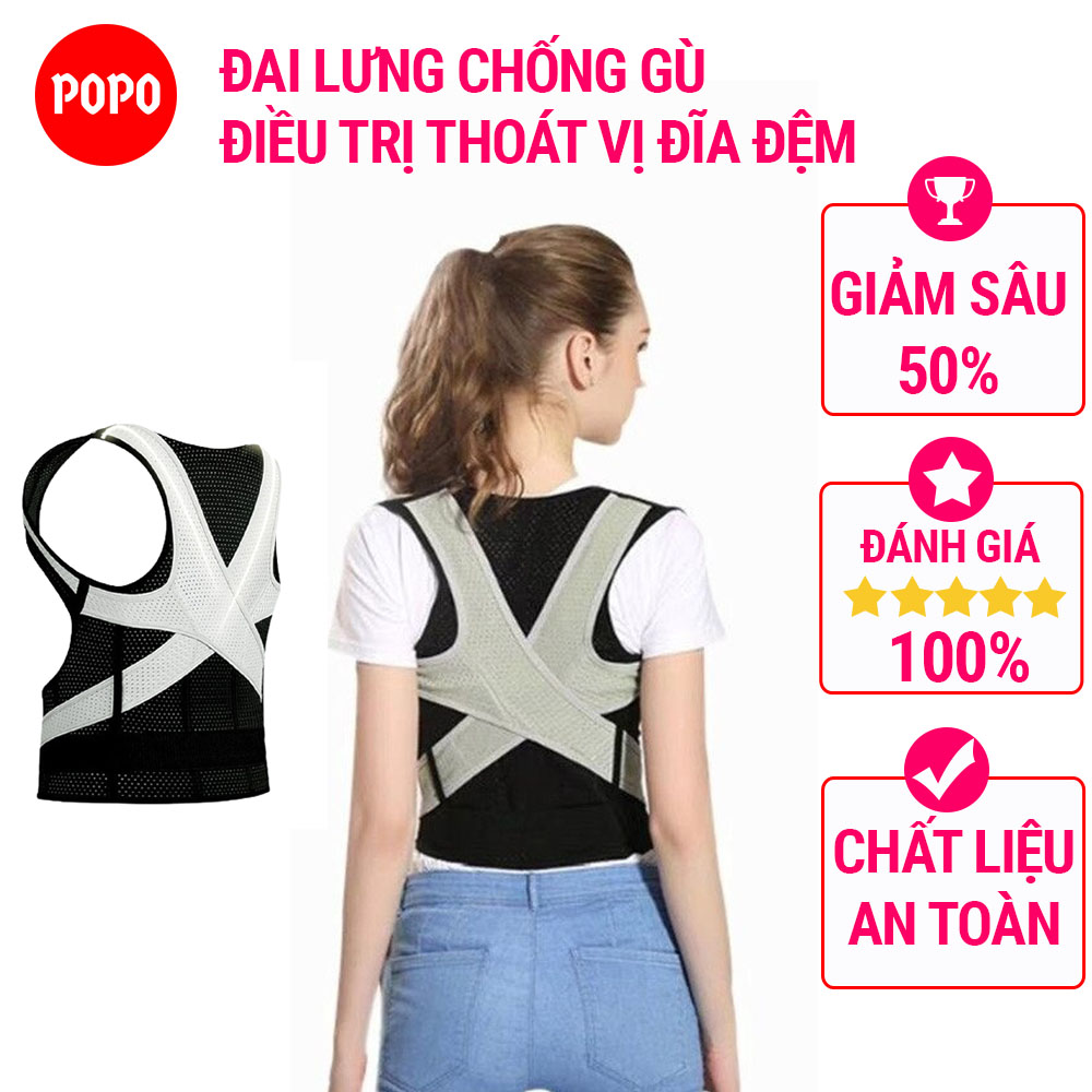 Đai chống gù lưng, hỗ trợ điều trị thoát vị đĩa đêm, đai lưng chống gù cho người lớn và trẻ em BC3 POPO