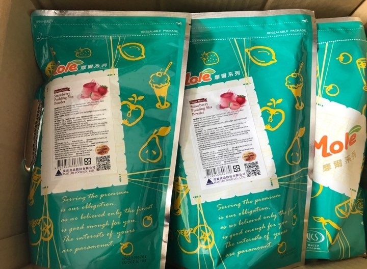 Bột Pudding Dâu (Flan Dâu) hiệu Mole Đài Loan túi zip 1kg