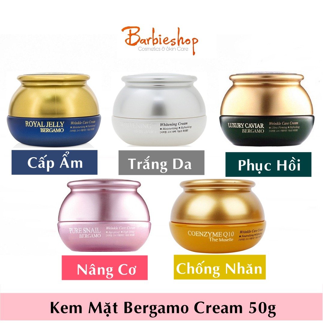 Kem Dưỡng Ẩm Sáng Da Bergamo [Trắng - Vàng - Hồng - Xanh Lá - Xanh Dương]