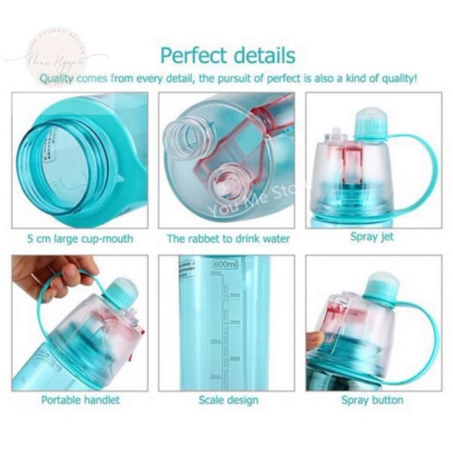 BÌNH NƯỚC THỂ THAO PHUN SƯƠNG 400ml-600ml