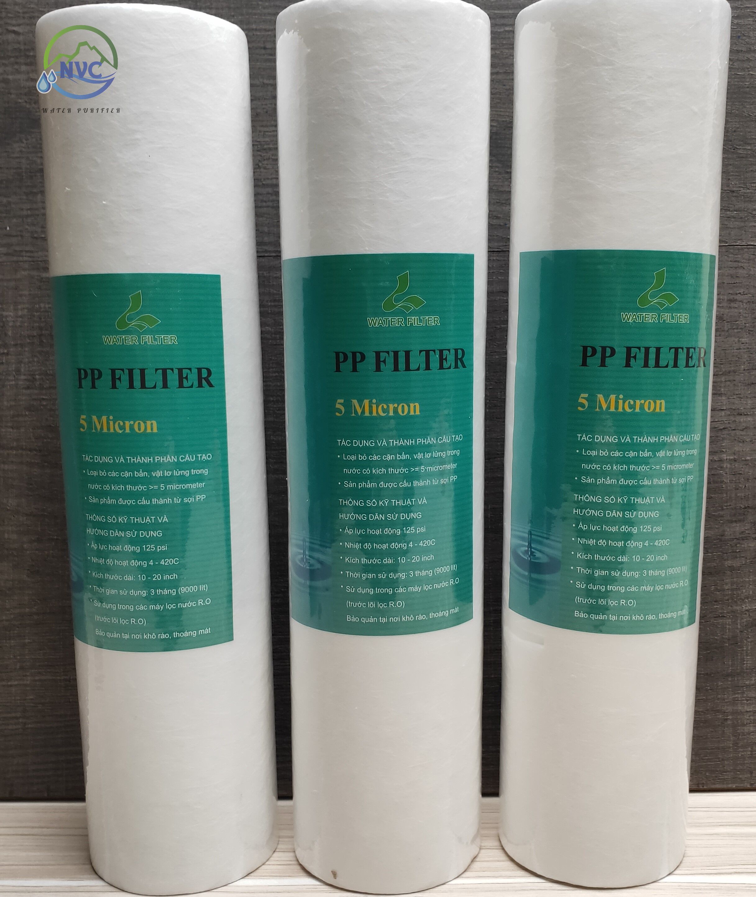 Combo 5 lõi lọc số 1 PP 5 micron 10 inch không bịt