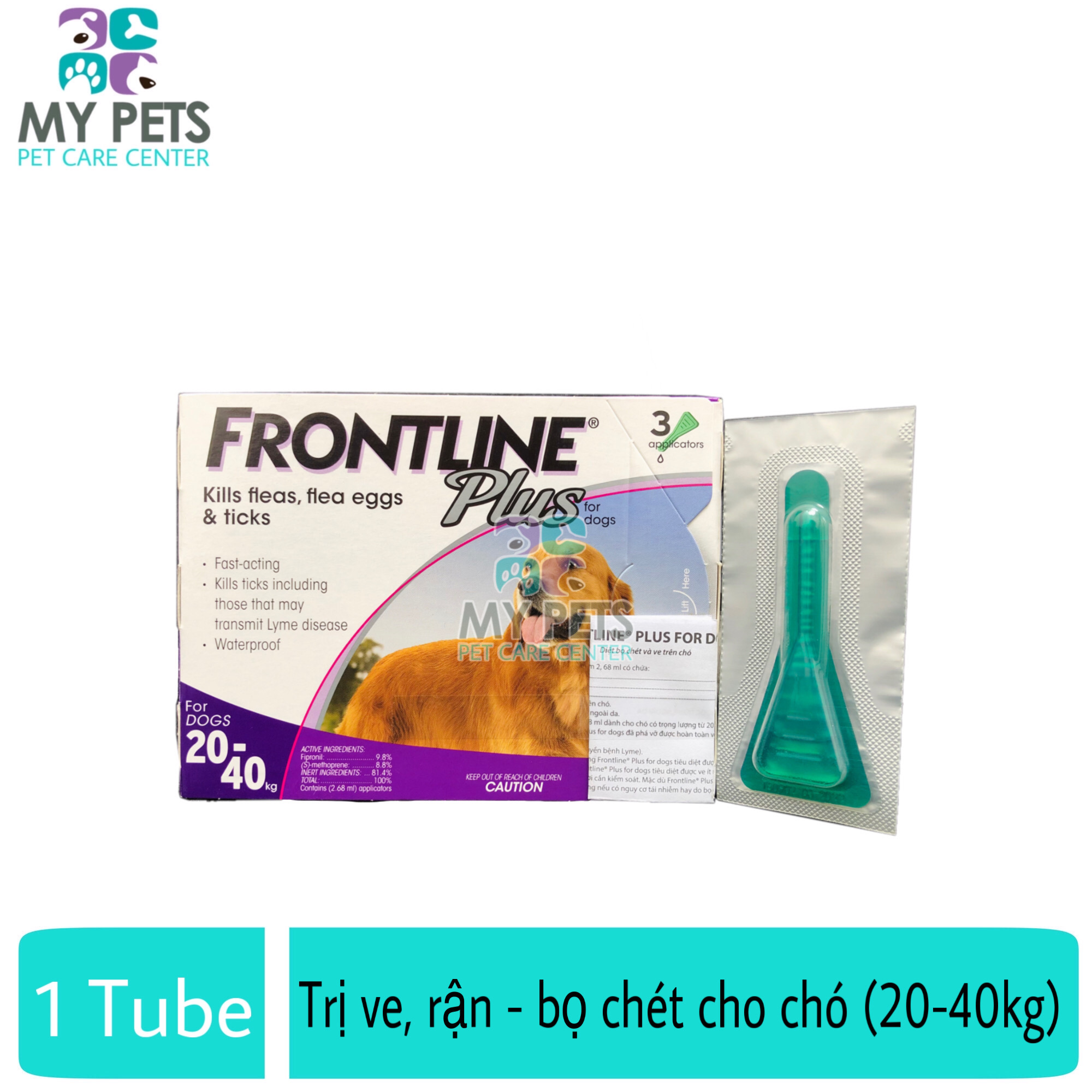 HCMFrontline Plus nhỏ gáy hết ve rận bọ chét cho chó size 20-40kg - Lẻ 1