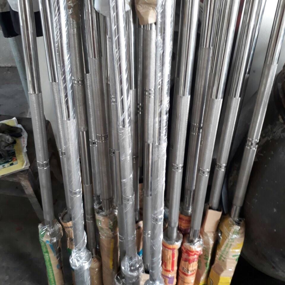 Thanh đòn tạ 2,2m inox phi 50 (tặng bộ khóa đòn tạ ABs xịn xò - hàng loại 1)