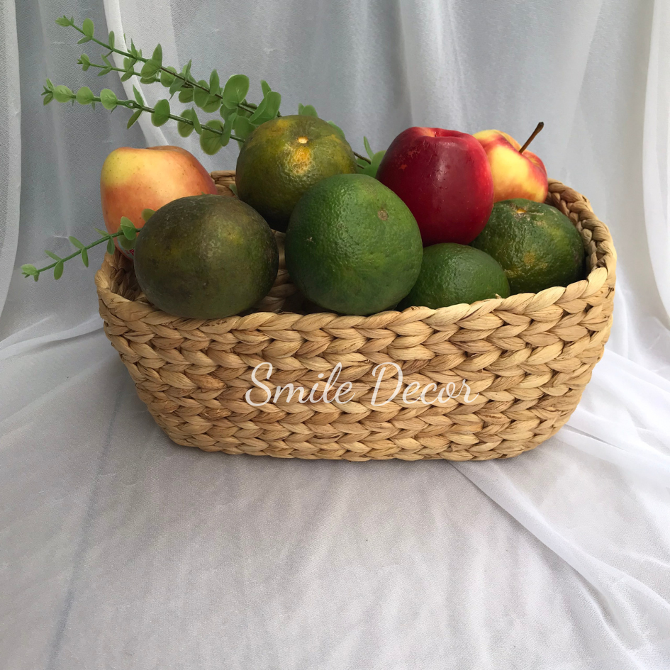 Rectangle handwoven hyacinth basket