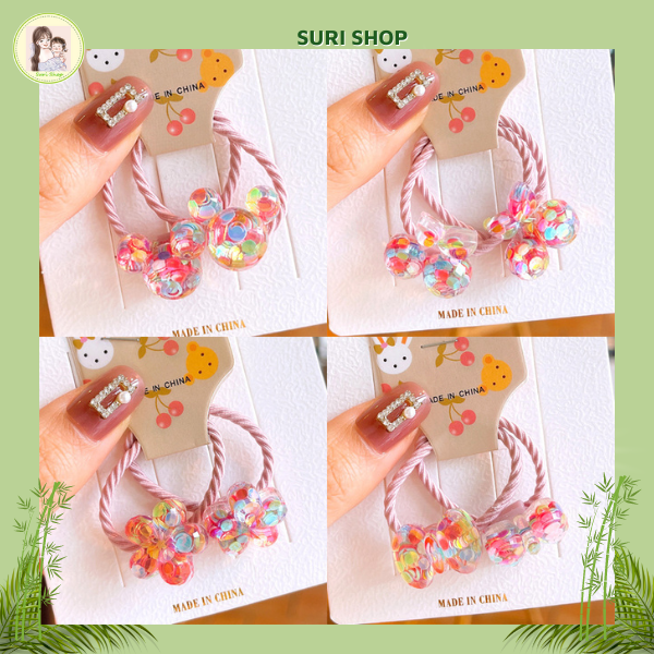 Set 2 Sợi Dây Cột Tóc Cho Bé Hình Động Vật Đáng Yêu Siêu Cute, cột tóc đẹp, cột tóc