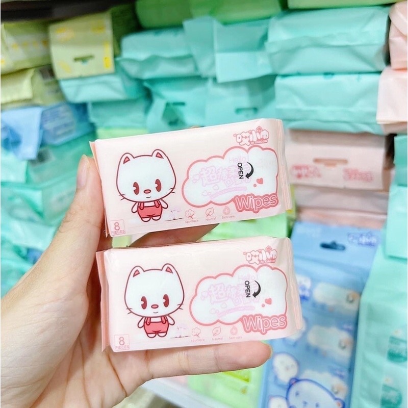 Khăn giấy ướt mini bỏ túi tiện lợi, khăn ướt tiện lợi