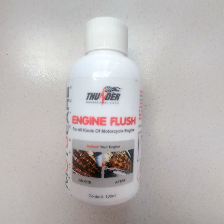 SÚC RỬA ĐỘNG CƠ XE MÁY THUNDER, 100ml (Thunder Engine Flush, 100ml)