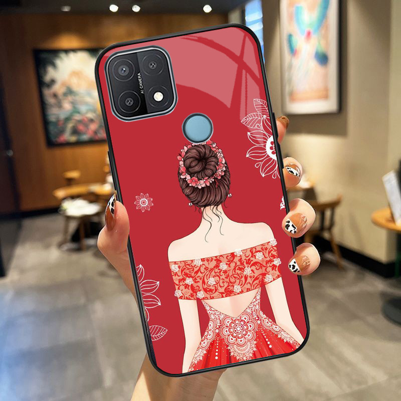 Ốp Lưng OPPO A15/A15s mặt kính cường lực cao cấp, ốp đôi