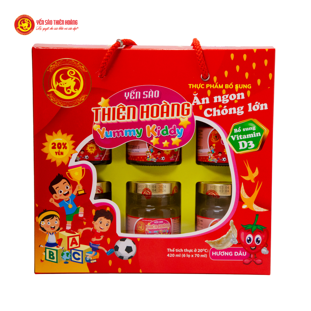 YUMMY KID Nước yến sào Thiên Hoàng 20% cho bé yêu DÂU