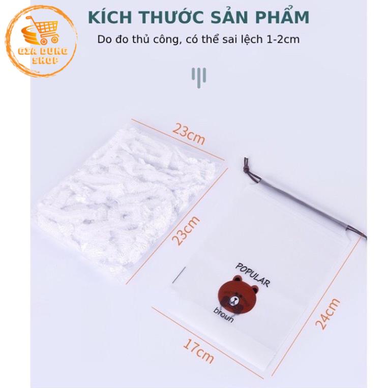 Màng Bọc Thực Phẩm Co Giãn Có Chun Hình Túi Gấu (Set 100 Chiếc)