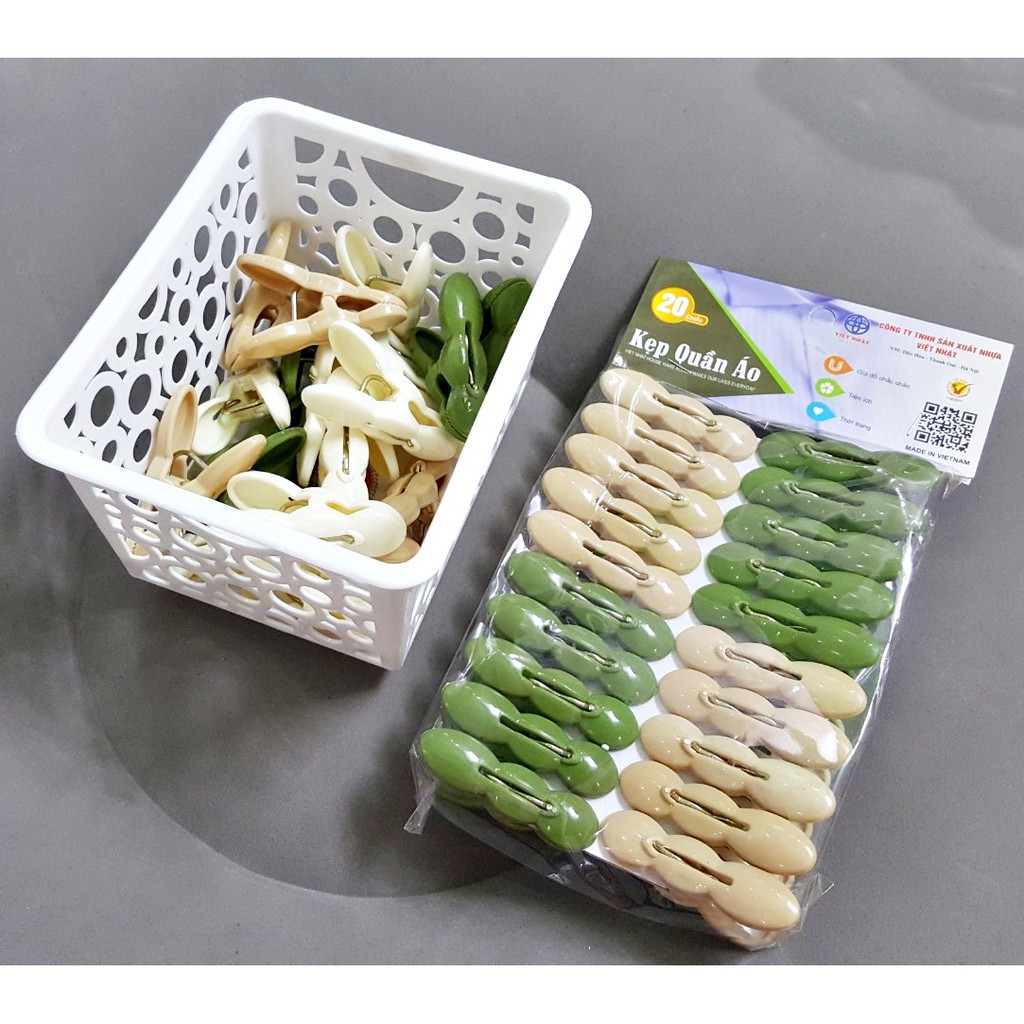 Vỉ 20 kẹp quần áo hình củ lạc