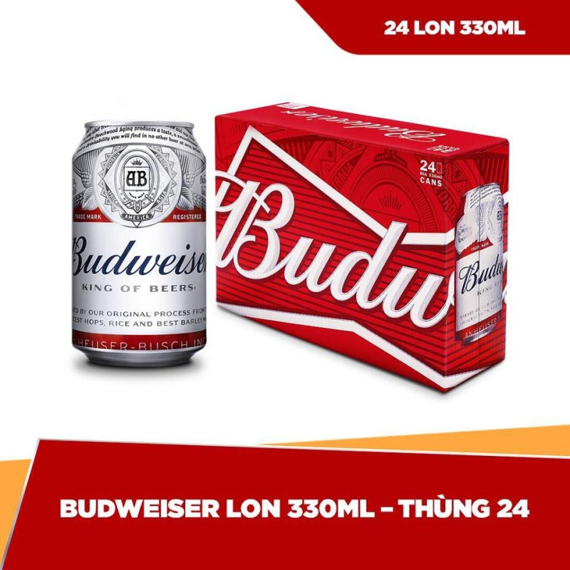 Thùng 24 lon bia Budweiser (330ml/lon)