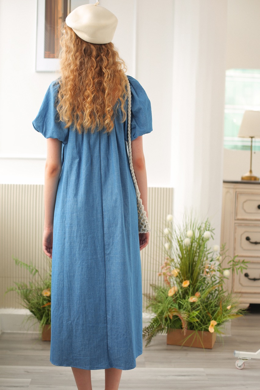 MORI - MRD20 Đầm denim tay phồng