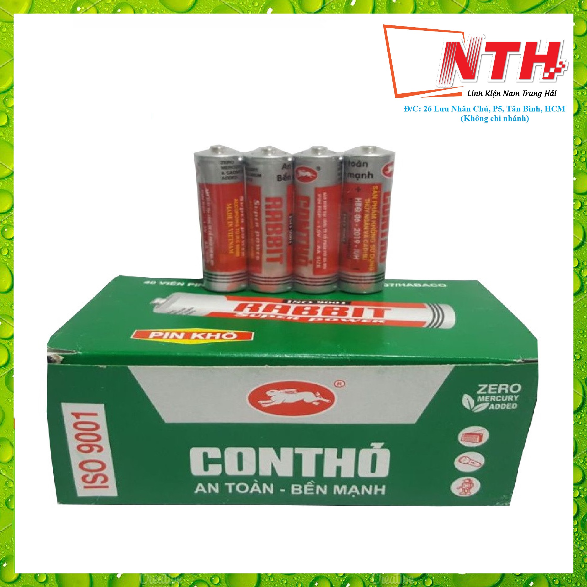 Pin con thỏ aa lớn hộp 24 viên