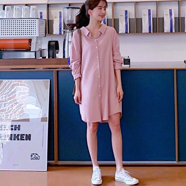 Đầm sm hồng form dài v2