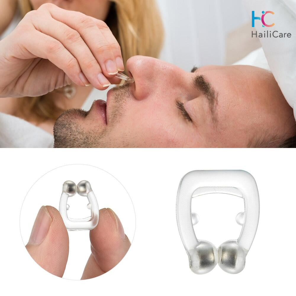 Hailicare 4 cái / bộ Silicone Từ tính Chống Ngáy Ngáy Ngáy Kẹp Mũi Kẹp Ngủ Khay Ngủ Hỗ Trợ Ngưng thở Bảo vệ Thiết bị Ban đêm Chăm sóc sức khỏe