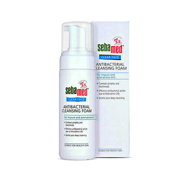 Sữa rửa mặt Sebamed pH5.5 Clear Face AntiBacterial Cleansing Foam 50ml - tạo bọt giảm khuẩn mụn
