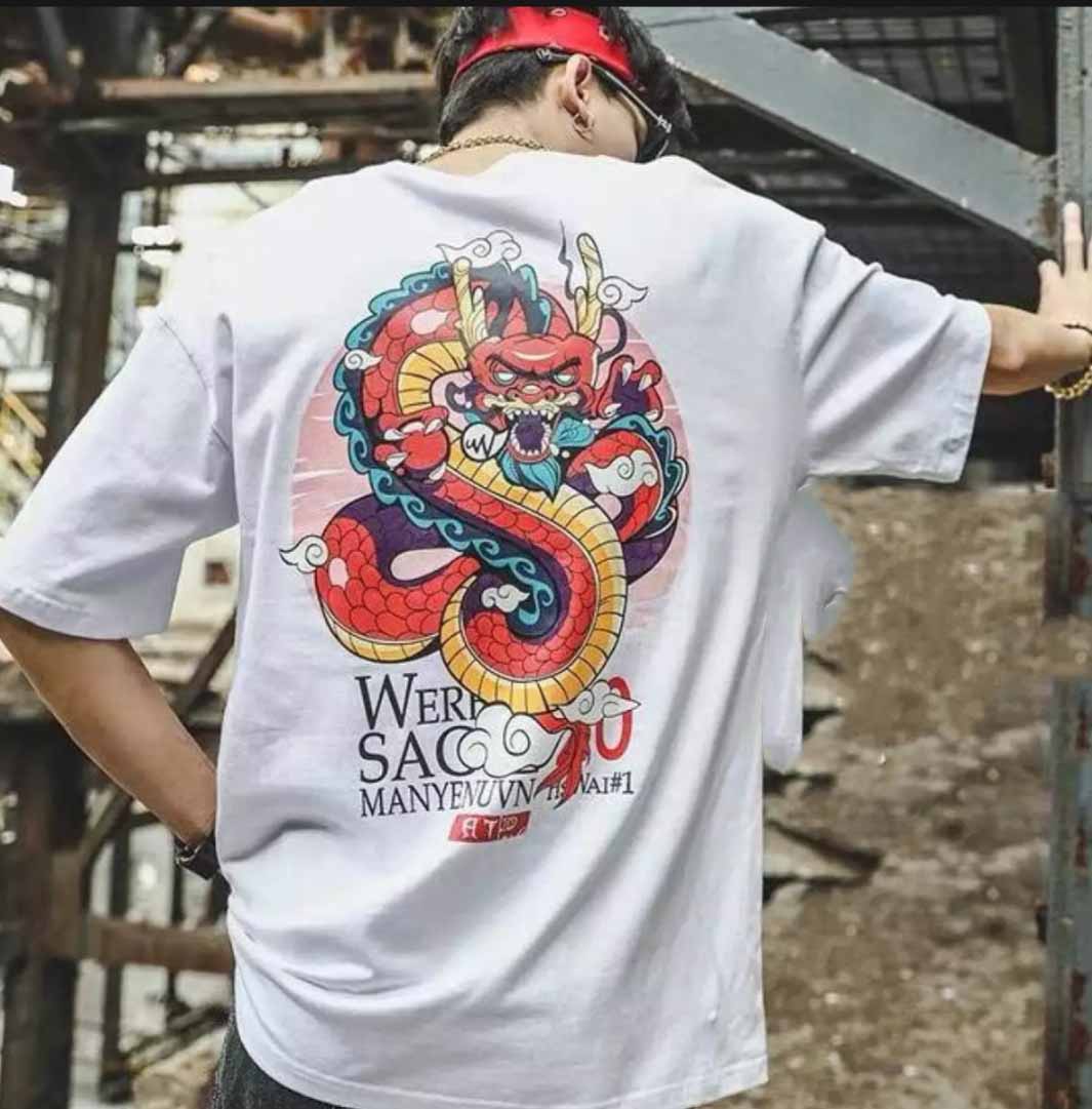 [HCM]Áo Thun Nam Form Rộng Hàn Quốc In Hình Rồng Sac Độc Đẹp Vải Dày Mịn Thoáng Mát Thiết Kế Thời Trang Kiểu Dáng Năng Động Trẻ Trung