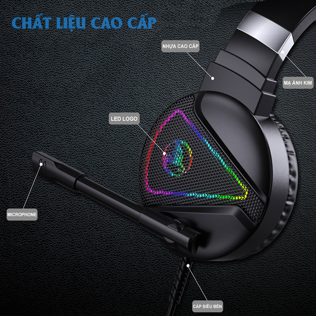 Tai nghe gaming chụp tai HXSJ F16, tai nghe có mic xoay 180 độ, âm thanh 3D, giả lập 7.1 dây dù 1.2m, màng loa bọc da 50mm tai nghe chống ồn, khung thép siêu bền, sử dụng cho cả điện thoại và máy tính -  Hàng Chính Hãng