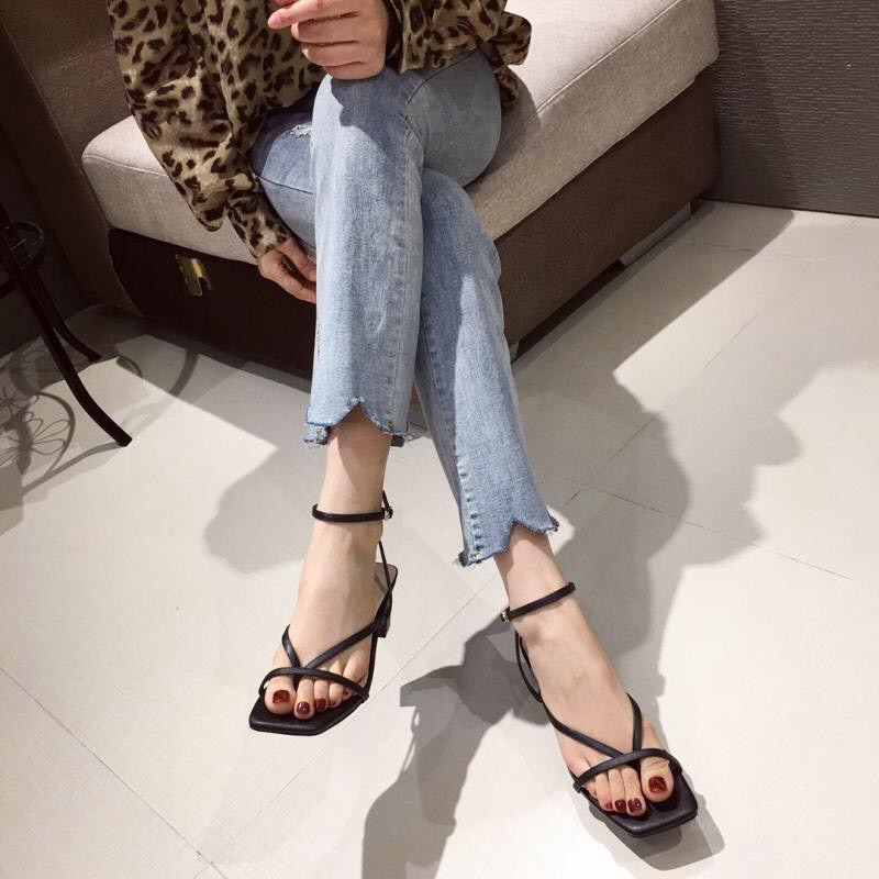 SANDAL XỎ NGÓN 5 PHÂN GÓT VUÔNG MÃ VNXKS13