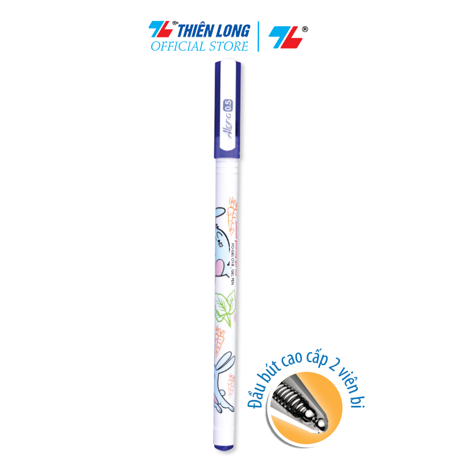 Combo 10 bút gel 2 viên bi thiên long flexoffice fo-gel18/vn - mực tím