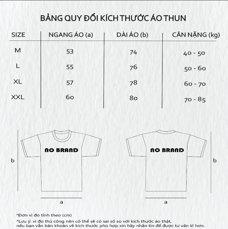 Áo thun NOBRAND in VIDA nam nữ from rộng