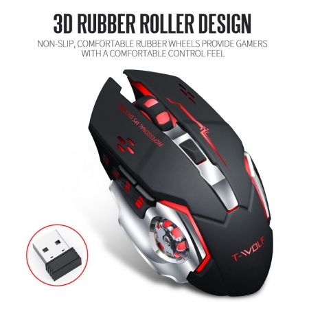Chuột Không Dây T-WOLF Q13 Pin Sạc - Wireless Mouse