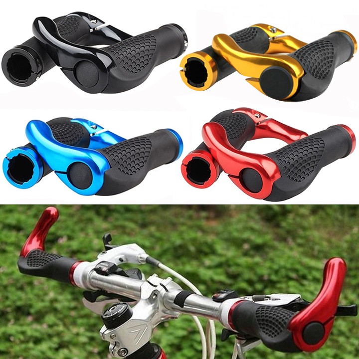 Bộ 2 Tay nắm sừng trâu xe đạp chống mỏi (Màu đen)