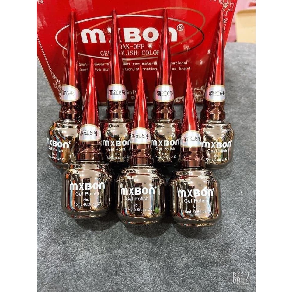 Sơn gel mxbon màu đỏ, set sơn móng tay màu đỏ đô
