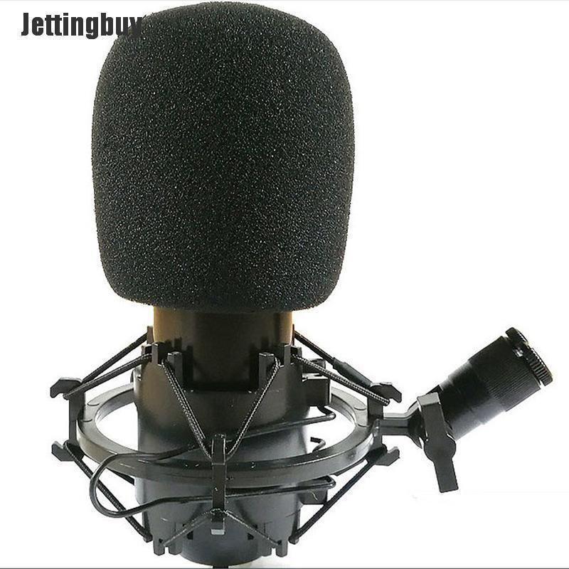 Jettingbuy 2 cái vỏ bọc micrô bằng xốp màu đen kích thước 75*60mm giúp chống tiếng ồn của gió thích hợp với mọi micrô phổ biến - INTL