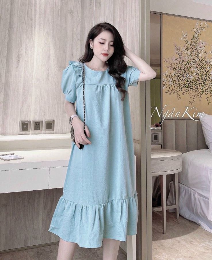 Váy bầu công sở hàng thiết kế dáng xuông
