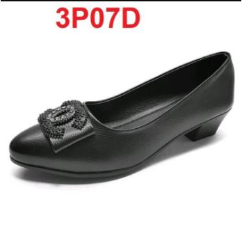 HÌNH THẬT Giày búp bê da lì cao cấp đế 3cm-VNXK