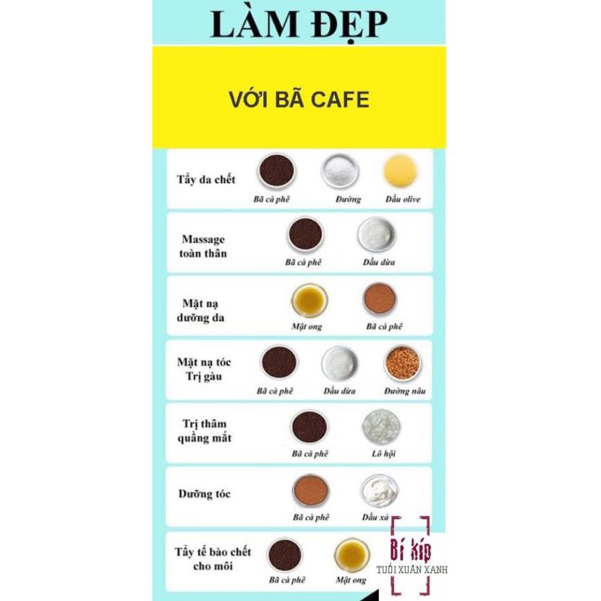 1kg Bột Bã Cà phê đắp mặt tắm trắng HandMade