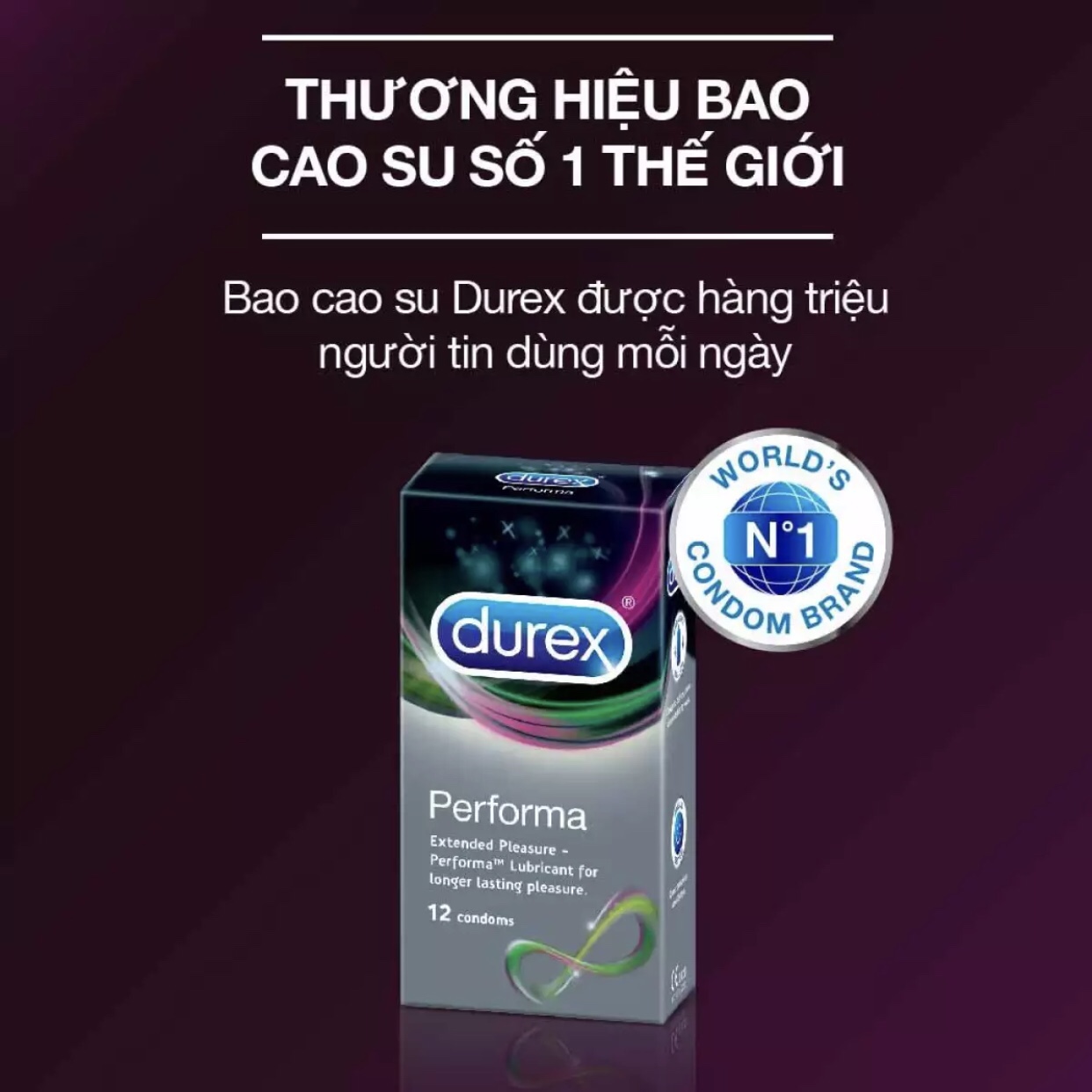 Bao cao su Durex Performa 12 bao [ Che tên sản phẩm khi giao hàng ]
