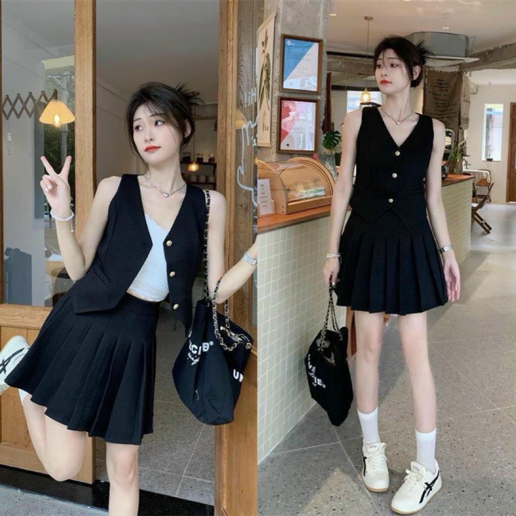 [HCM]SET QUẦN VÁY ÁO GHI LÊ SÁT NÁCH