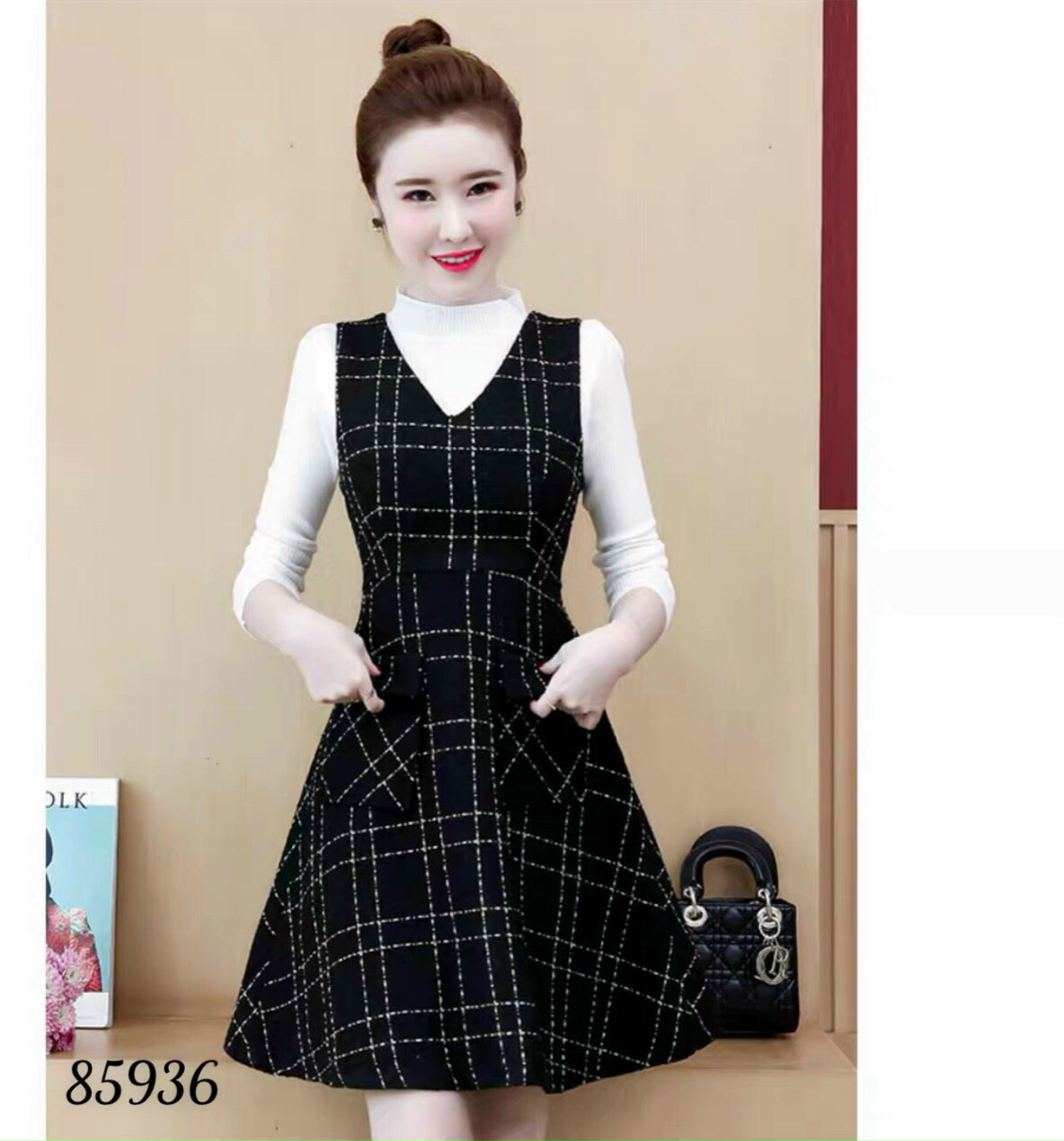 [Hàng new] Đầm phối tay dài 2020 siêu dễ thương