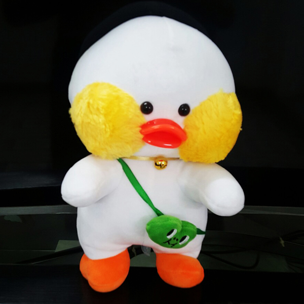 [Hcm]Gấu Bông Vịt Má Hồng Đeo Túi (30cm) Vải Miniso Mềm Mịn Êm Ái