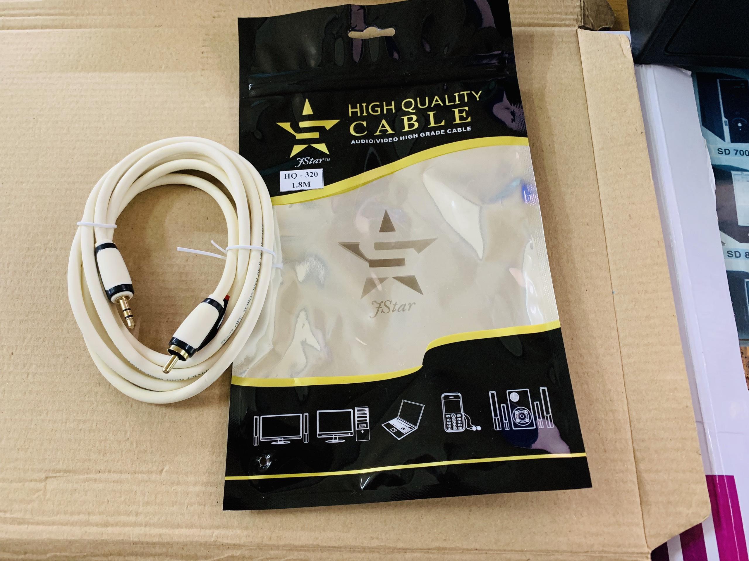 [HCM]Cáp loa 3.5 sang 2 bông sen Fstar 1.8m
