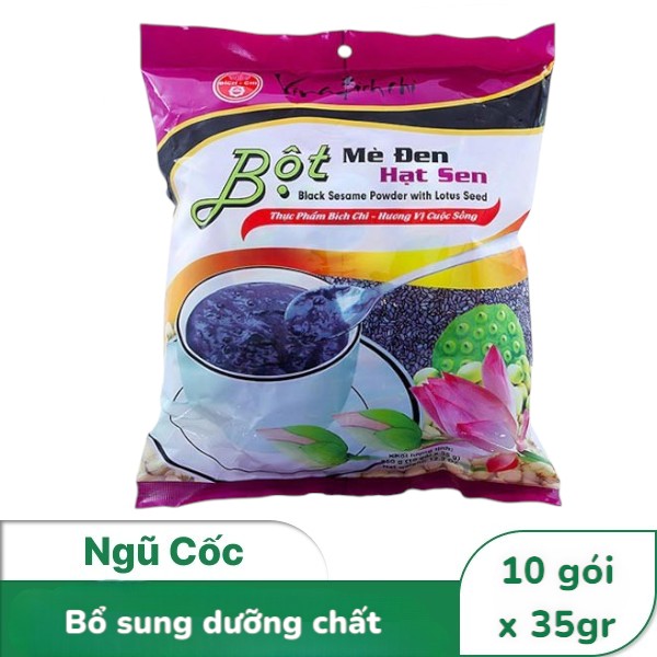 BỘT NGŨ CỐC MÈ ĐEN HẠT SEN BÍCH CHI 350GR ( 10 GÓI x 35GR) 08141