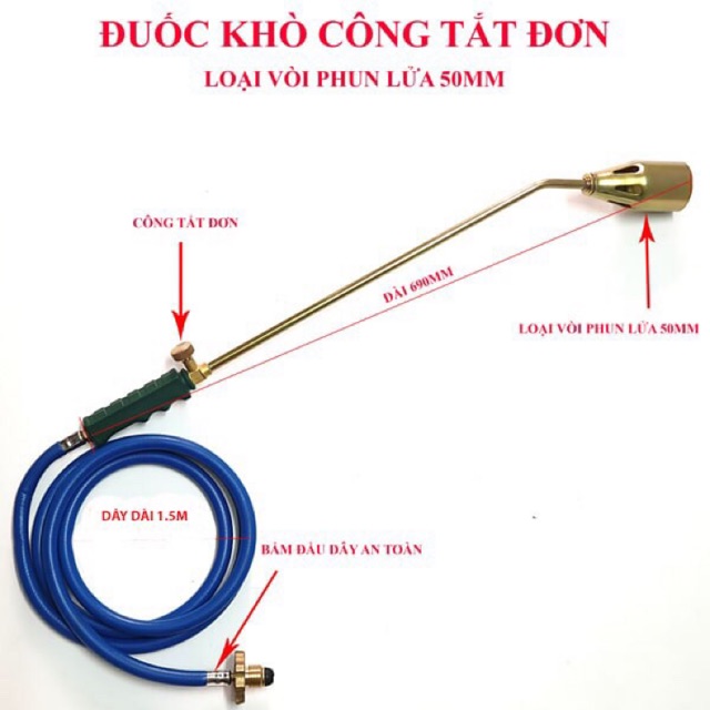 [Voucher 7% Max 800K] Khò gas công nghiệp phi 50 ( khò múp)