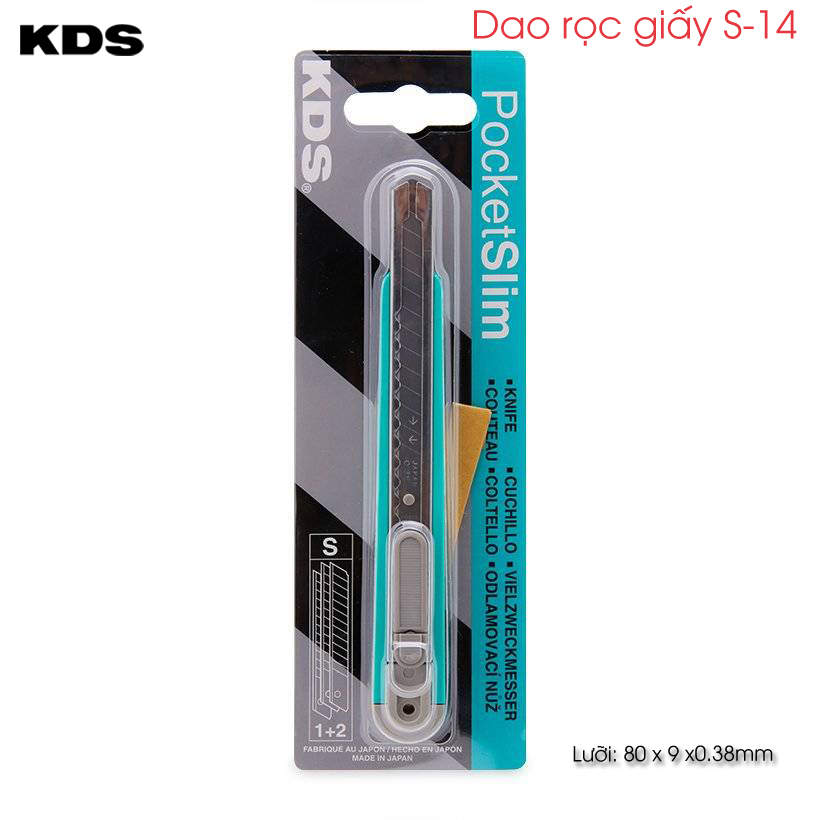 Dao rọc giấy văn phòng 9mm KDS Nhật Bản S-14