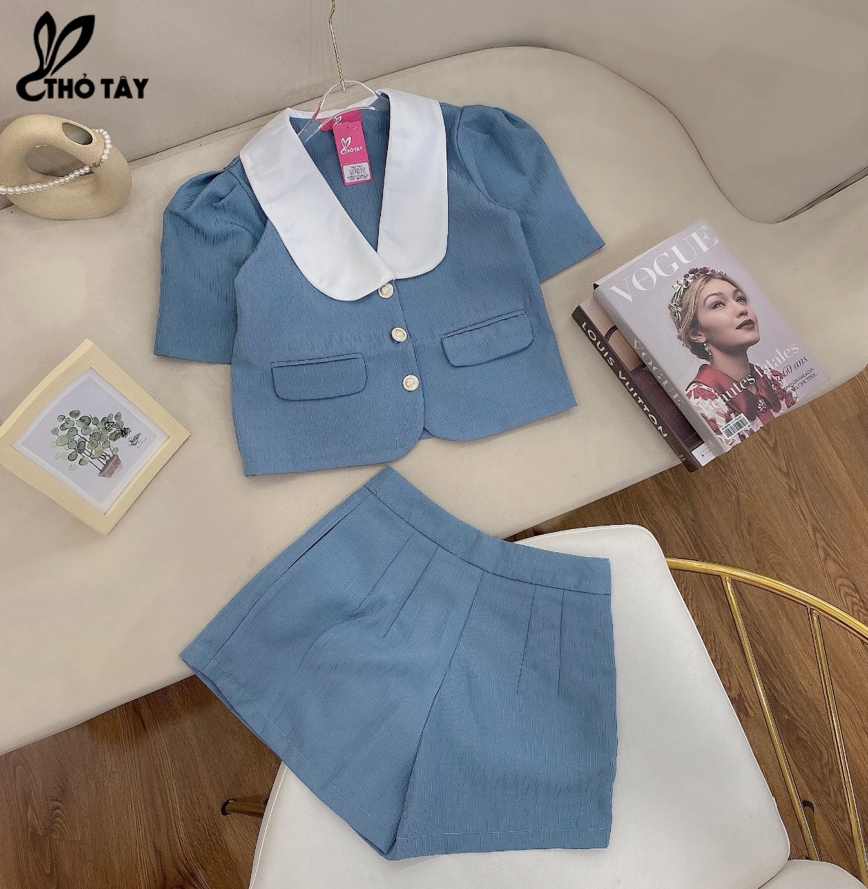 Set Bộ Vest Nữ Cổ Lá - THỎ TÂY S329Cx370