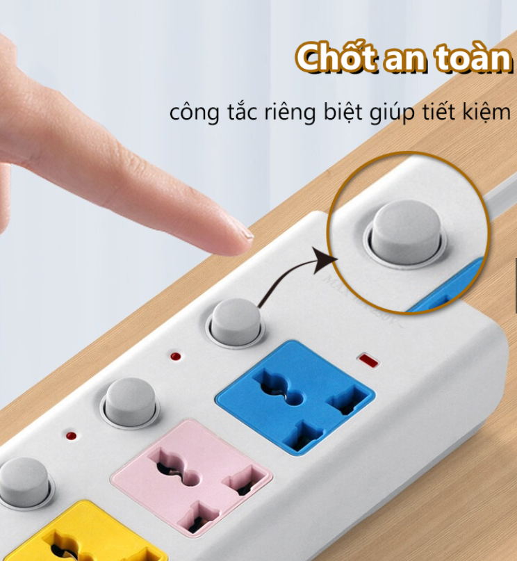 Ổ điện 4 ổ cắm 2 cổng usb dây dài 2m Con Voi