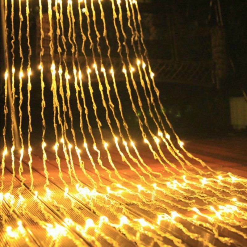 Dây đèn led thả rèm trang trí ngang 3m x dọc 2m