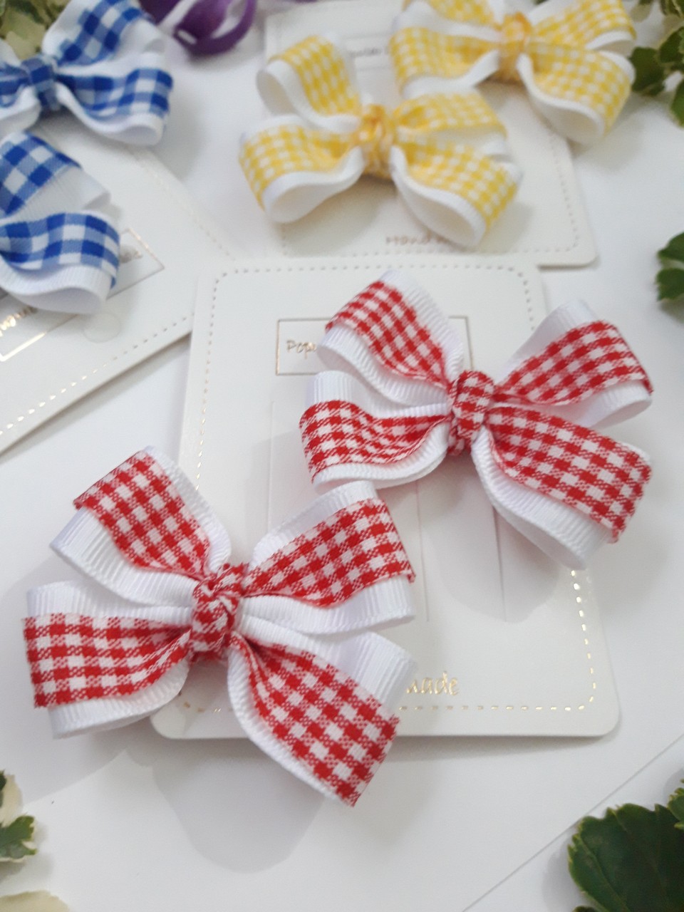 Set 2 cái kẹp tóc/ cột tóc rybang gân cho bé gái.