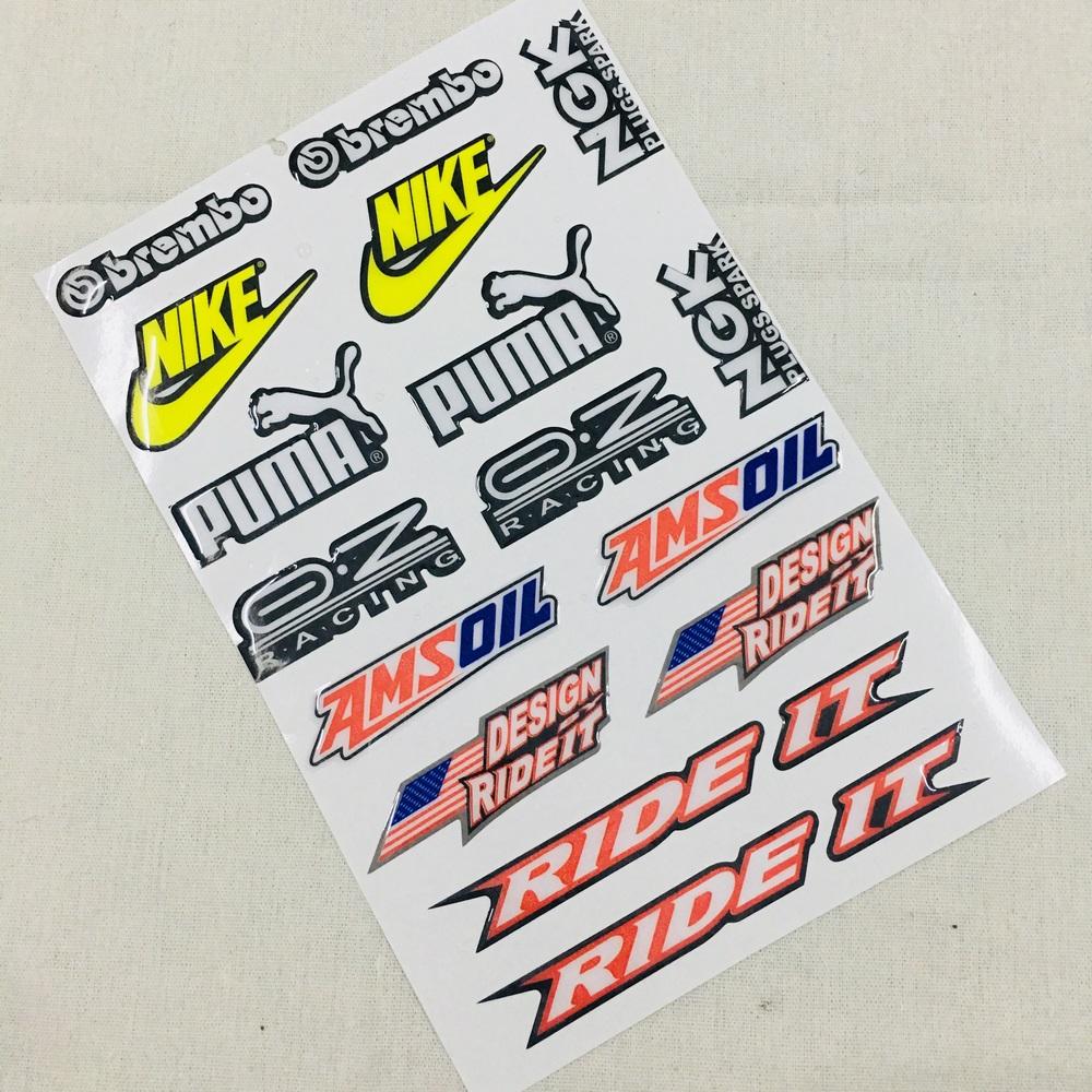 Bộ tem logo, tem huy hiệu đổ nhựa dán xe máy độc đáo (mẫu 3)