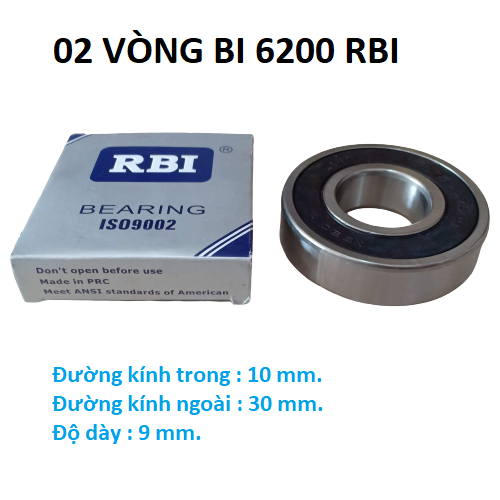 02 vòng bi 6200 rbi chất lượng cao
